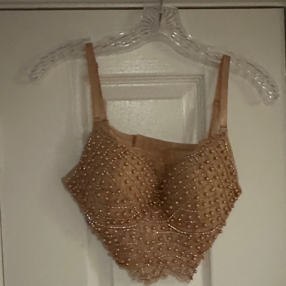 Fashion Nova Beaded Nude Bralette